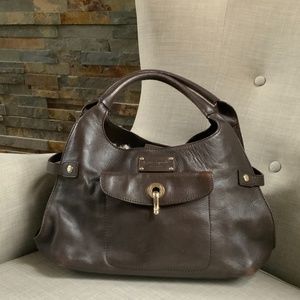 KATE SPADE Structured Brown Leather Handbag